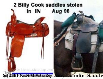 STOLEN SADDLES, Amy Gamlin Saddle  and trail, Near Fort Wayne, IN, 46819